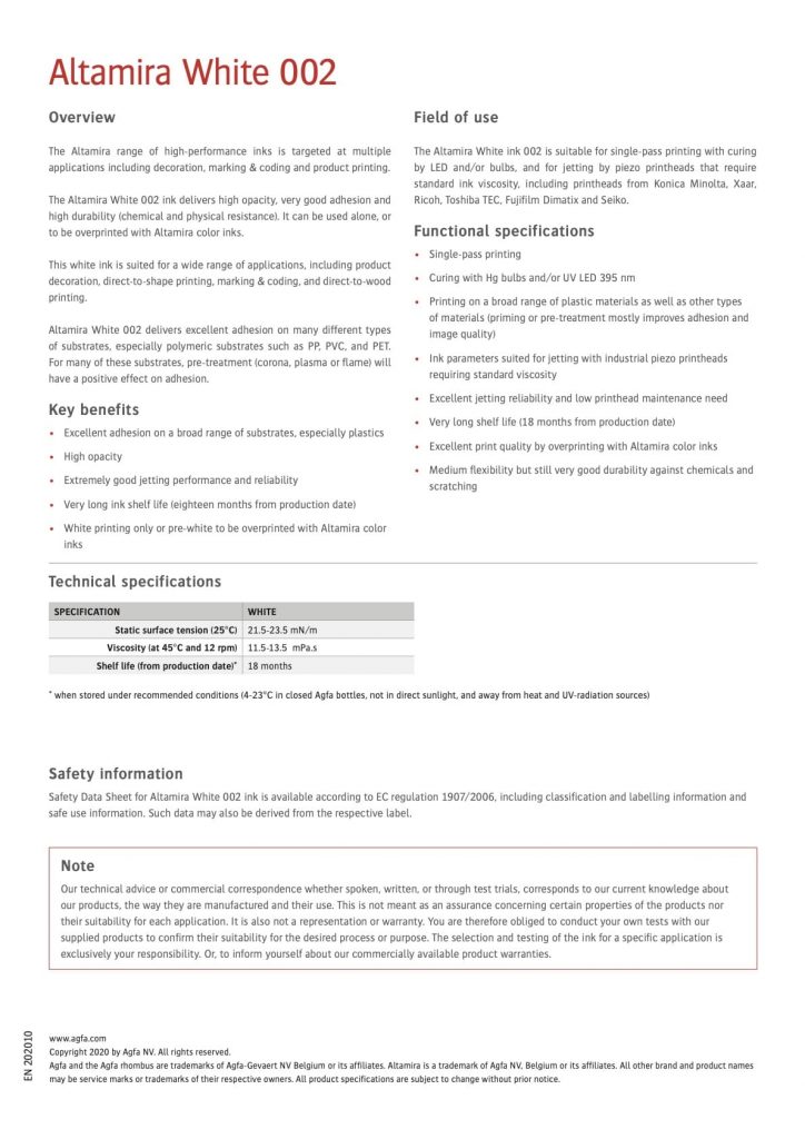 Altamira White Datasheet